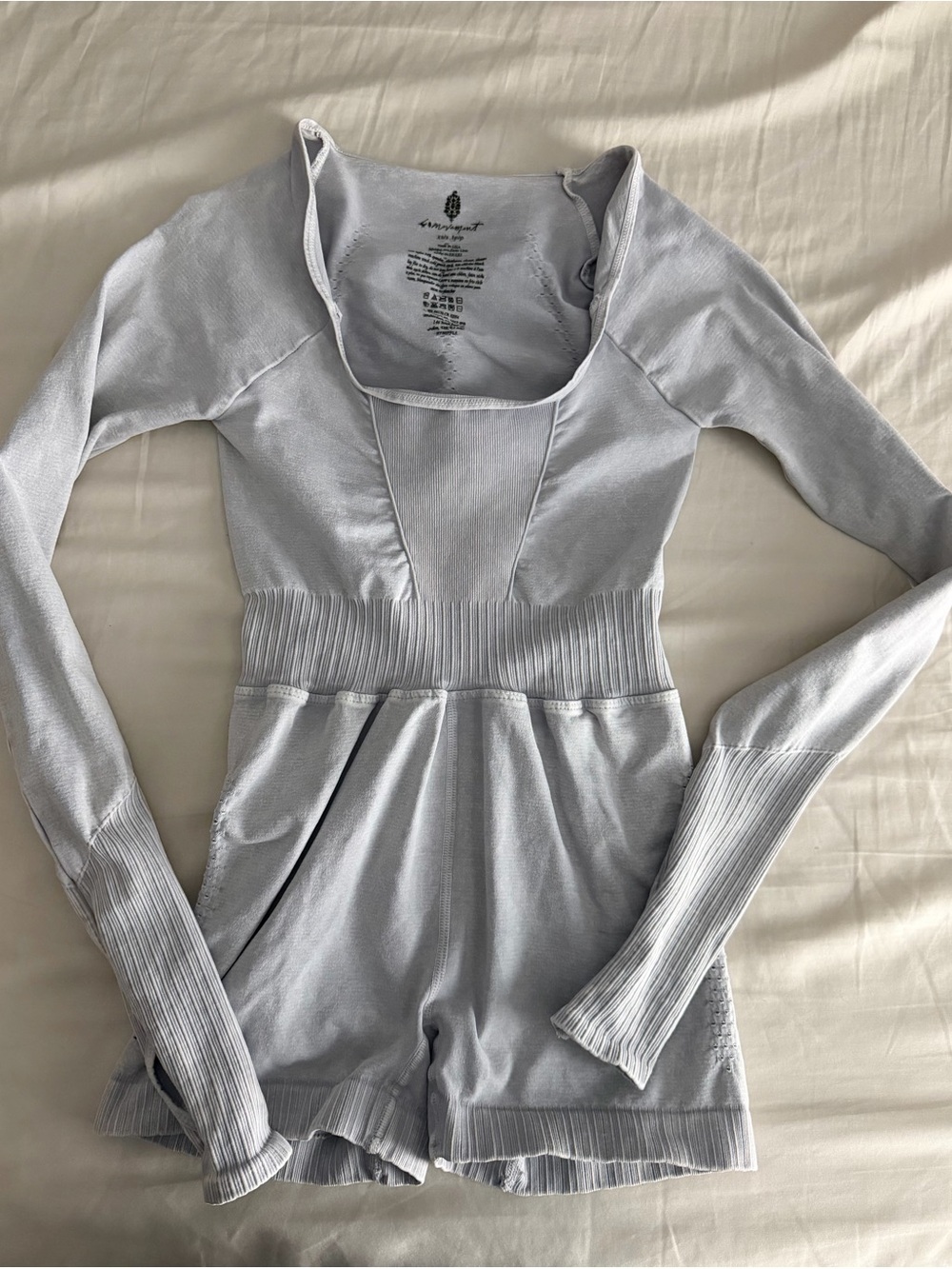 Free people movement good karma shortsie romper gray Xs/s